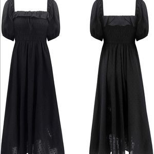 Black Peasant Style Dress